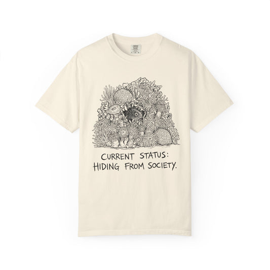 CURRENT STATUS: HIDING FROM SOCIETY – Saltwater Aquarium Graphic T-Shirt