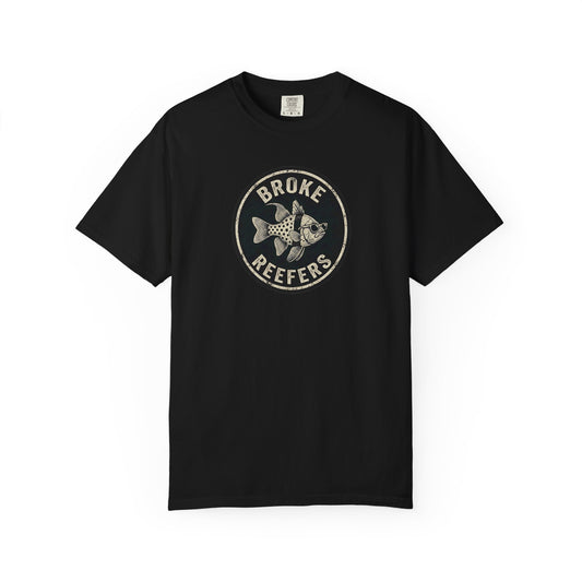 Broke Reefers brand graphic t-shirt featuring the official logo in a circle, [Color] crew neck tee