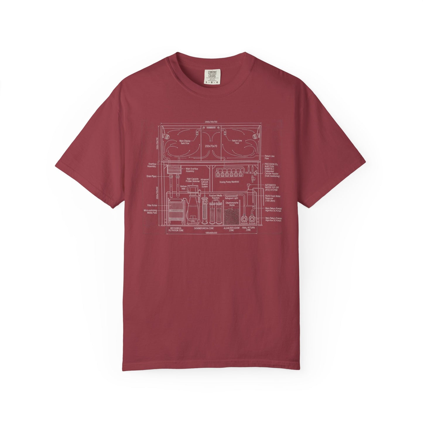 THE REEFER’S BLUEPRINT – Technical Aquarium Sump System Graphic T-Shirt